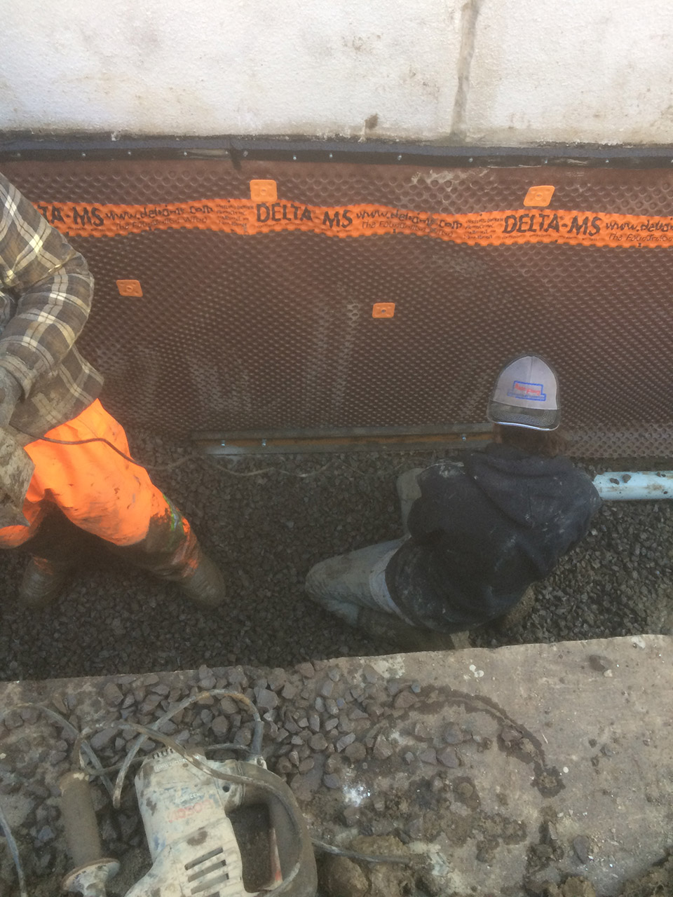 Imperméabilisation de fondation avec membrane Delta MS à Laval - Alain Fissure à Mascouche